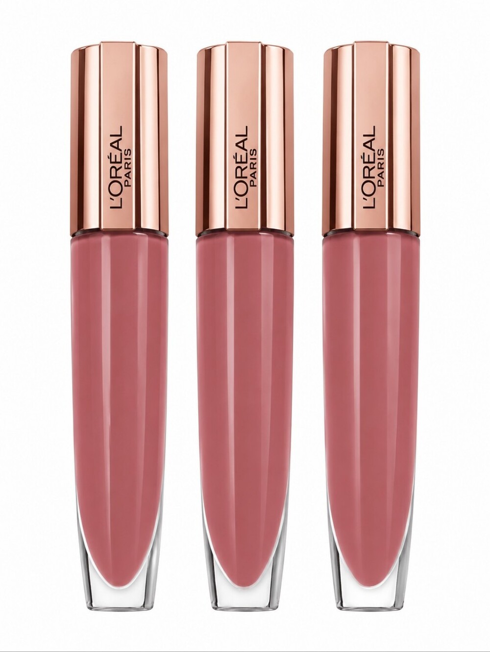 3 x L'Oreal Paris Glow Paradise Lip Balm-in-Gloss, 50 Feathery Fleur